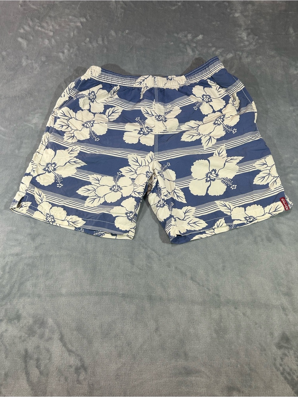 Tommy Bahama Blue/White Hawaiian Swim Trunks -M